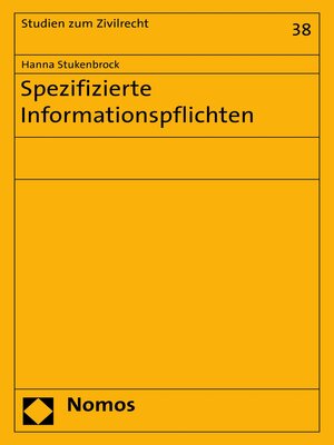 cover image of Spezifizierte Informationspflichten